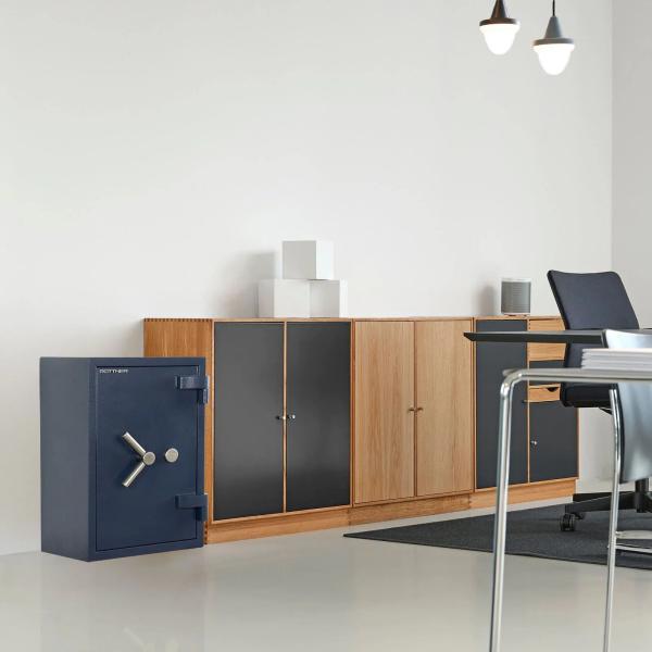 Rottner Wertschutzschrank EN 1 Exklusiv Titan Fire 65 Doppelbartschloss blau T06469